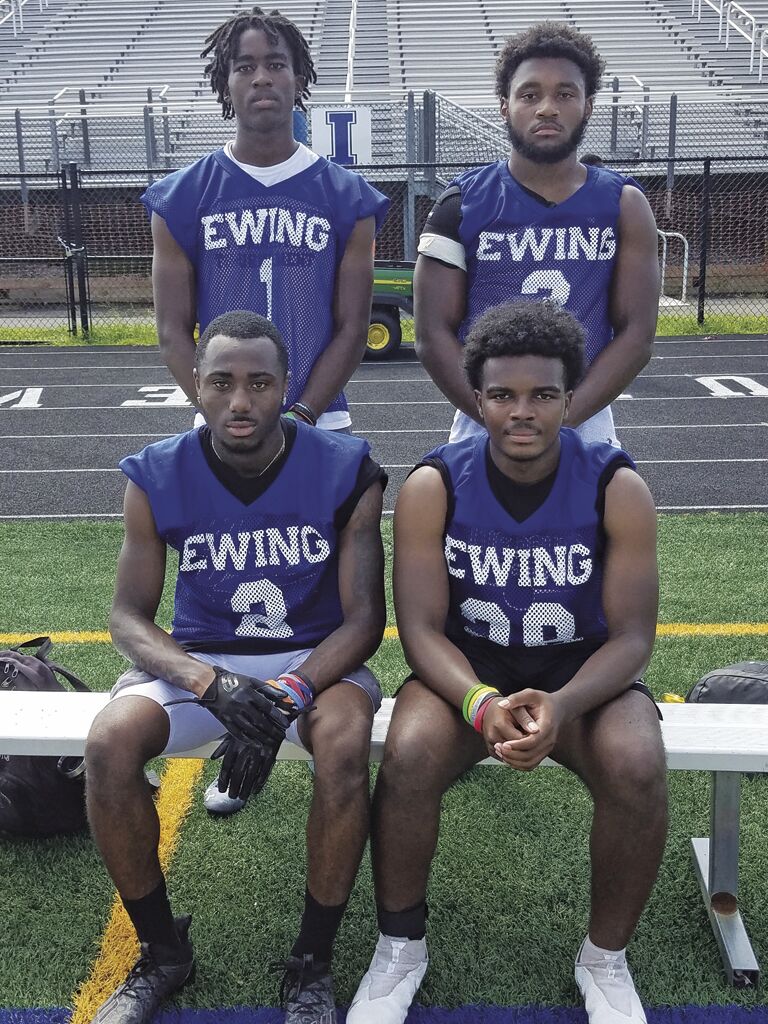 EHS football team Kyle Stokes, Tytus Toliver, Tyreek Poodie Rollins and Kenric NuNu Davis